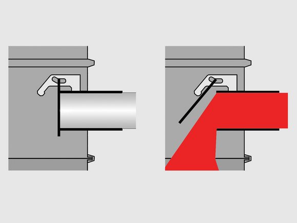 METRO G med: Material inlet flap